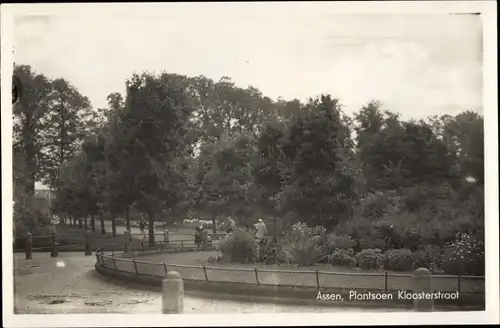 Ak Assen Drenthe Niederlande, Plantsoen Kloosterstraat