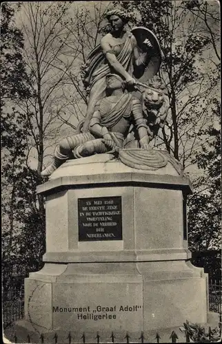 Ak Heiligerlee Oldambt Groningen Niederlande, Monument Graaf Adolf