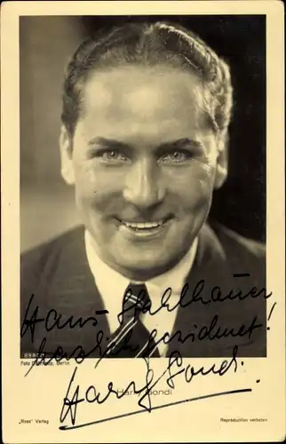 Ak Schauspieler Harry Gondi, Portrait, Autogramm