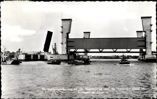 Ak Krimpen aan den IJssel Südholland, De stormvloedkering en de Algerabrug