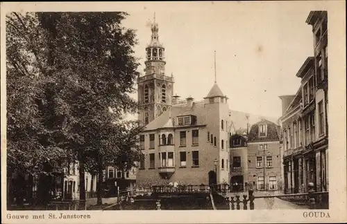 Ak Gouda Südholland Niederlande, Gouwe, St. Janstoren