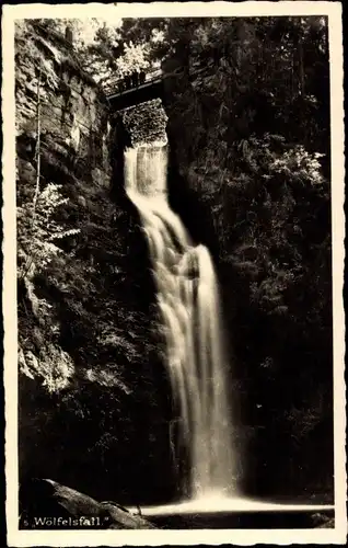 Ak Wölfesfall Schlesien, Wasserfall, Grafschaft Glatz