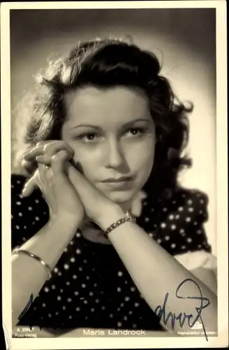 Ak Schauspielerin Maria Landrock, Portrait, Ross Verlag A 2866 1, Autogramm