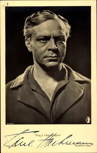 Ak Schauspieler Paul Hartmann, Portrait, Autogramm
