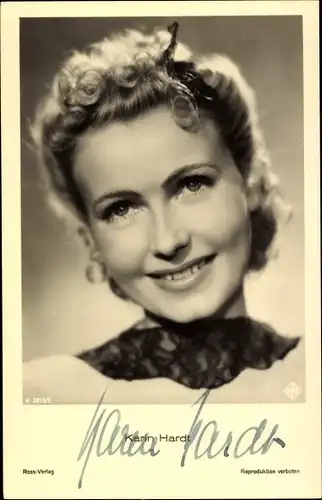 Ak Schauspielerin Karin Hardt, Portrait, Autogramm