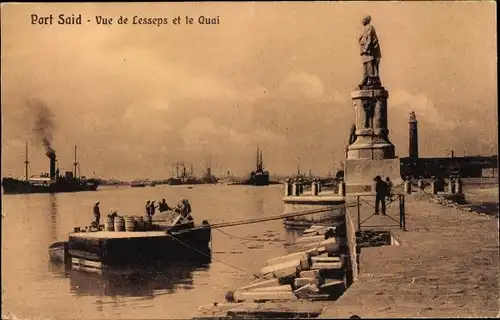 Ak Port Said Ägypten, Vue de Lesseps et le Quai