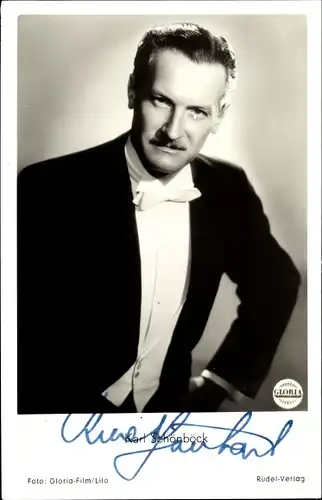 Ak Schauspieler Karl Schönböck, Portrait, Autogramm