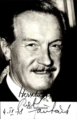 Ak Schauspieler Karl Schönböck, Portrait, Autogramm
