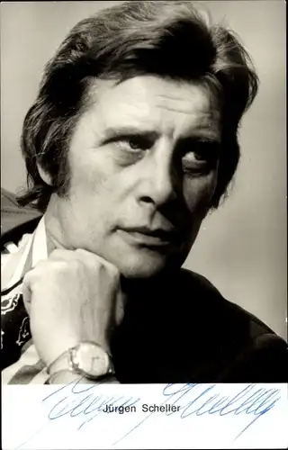 Ak Schauspieler Jürgen Scheller, Portrait, Autogramm, Armbanduhr