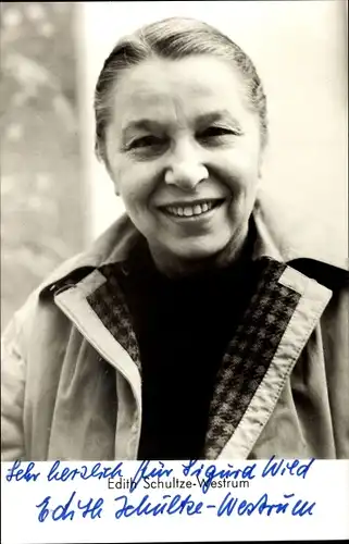 Ak Schauspielerin Edith Schultze-Westrum, Portrait, Autogramm