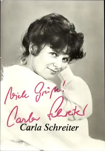 Ak Schauspielerin Carla Schreiter, Portrait, Autogramm
