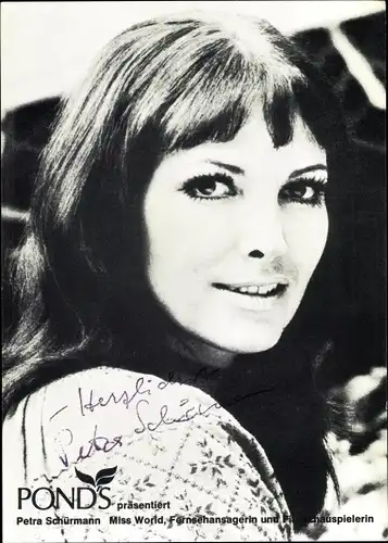 Ak Schauspielerin Petra Schürmann, Portrait, Autogramm, Ponds