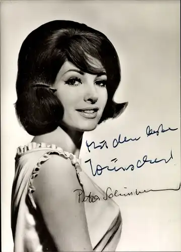 Foto Ak Schauspielerin Petra Schürmann, Portrait, Autogramm