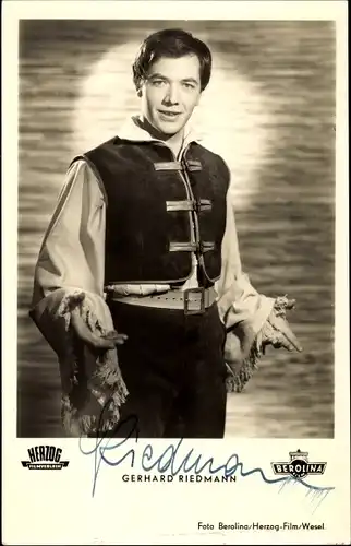 Ak Schauspieler Gerhard Riedmann in Der Zigeunerbaron, Autogramm