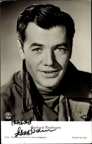 Ak Schauspieler Gerhard Riedmann, Portrait, Autogramm
