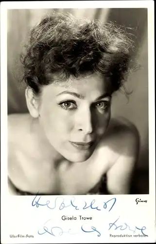 Ak Schauspielerin Gisela Trowe, Portrait, Autogramm