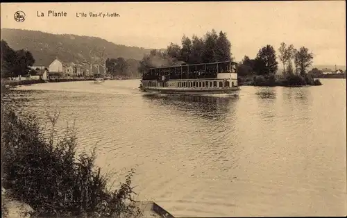 Ak La Plante Namur, L'Ile, See, Salondampfer