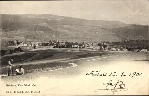 Ak Môtiers Neuenburg Kanton Neuenburg, Vue Generale