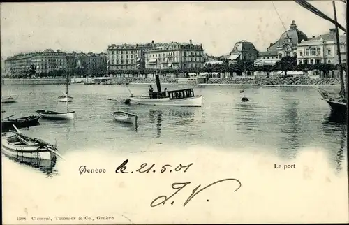 Ak Genève Genf Schweiz, Le port