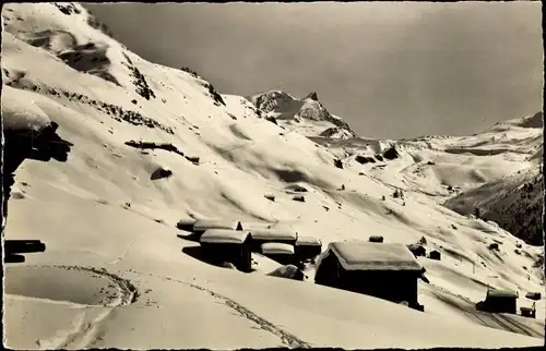 Ak Zermatt Kanton Wallis Schweiz, Findeln und Strahlhorn