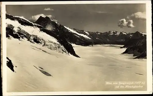 Ak Kanton Bern, Blick vom Jungfraujoch auf den Aletschgletscher