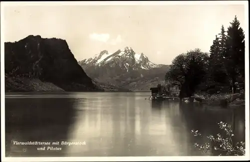 Ak Vierwaldstättersee Kanton Uri, Bürgenstock und Pilatus