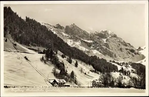 Ak Engelberg Kanton Obwalden Schweiz, Wrahtseilbahn Gerschnialp