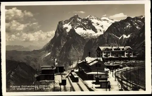 Ak Kanton Bern, Berner Oberland, Kleine Scheidegg mit Wetterhorn