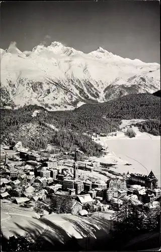 Ak Sankt Moritz Kanton Graubünden, Ort im Winter