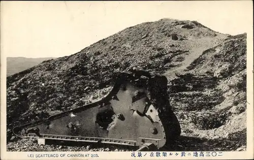 Ak Lüshunkou Port Arthur Dalian China, Lei scattered of Cannon at 203