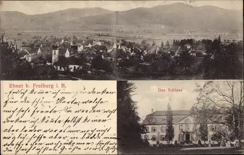 Ak Ebnet Freiburg im Breisgau, Schloss, Panorama vom Ort