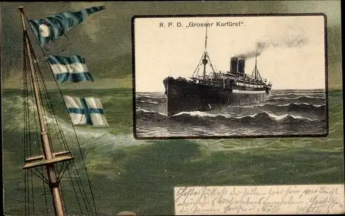 Passepartout Ak Dampfer Großer Kurfürst, Norddeutscher Lloyd NDL