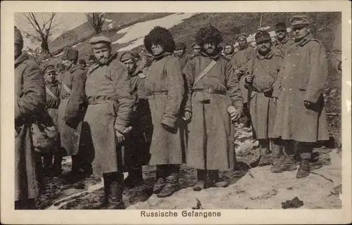 Ak Russische Gefangene, Kriegsgefangene, Kaiserzeit, I. WK