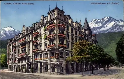 Ak Luzern Stadt Schweiz, Schiller Hotel, Pilatusstraße, Pilatus