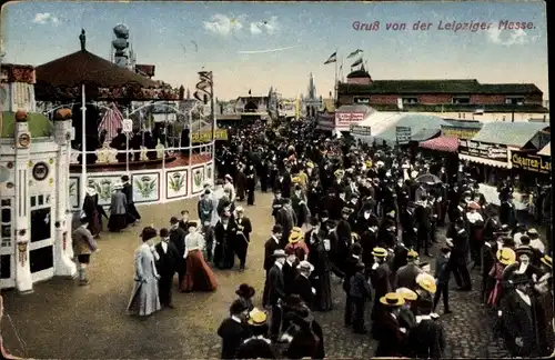 Ak Leipzig in Sachsen, Leipziger Messe, Festplatz, Karussell