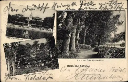 Ak Haffkrug Scharbeutz Ostholstein, Hotel Elisabethbad, Prinzenhaus, Park