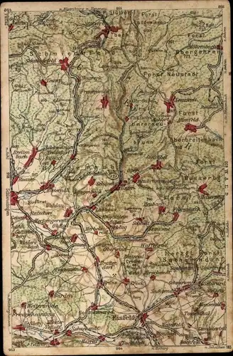 Landkarten Ak Eisfeld in Thüringen, Herzogl. Forst, Bürden, Brunn