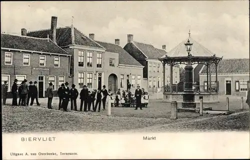 Ak Biervliet Zeeland Niederlande, Markt