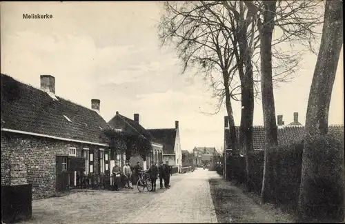 Ak Meliskerke Zeeland Niederlande, Dorpstraat, Wohnhäuser