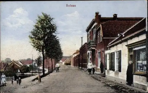 Ak Bolnes Südholland, Straßenpartie, Anwohner