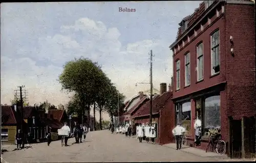 Ak Bolnes Südholland, Straßenpartie, Geschäft