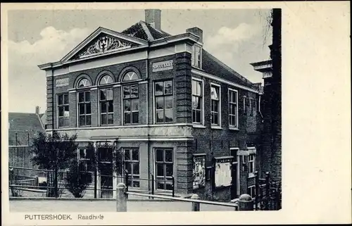 Ak Puttershoek Südholland, Raadhuis
