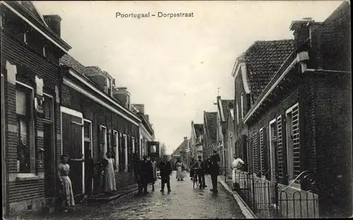 Ak Poortugaal Südholland, Dorpsstraat, Anwohner