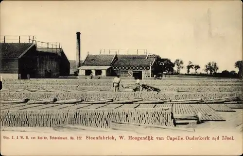 Ak Ouderkerk aan den IJssel Südholland, Ziegelfabrik