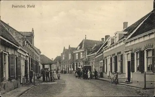 Ak Poortvliet Zeeland, Markt