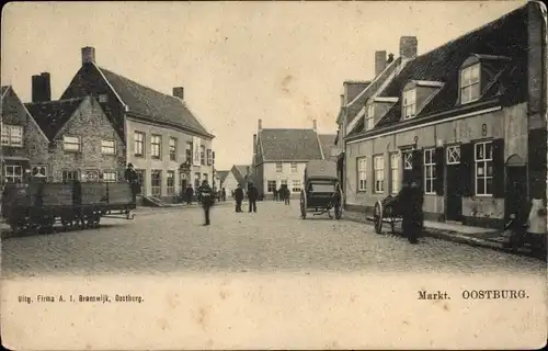 Ak Oostburg Zeeland, Markt