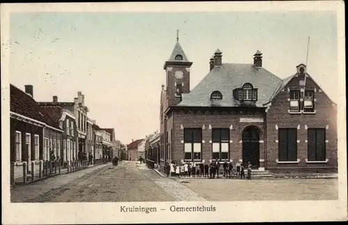 Ak Kruiningen Zeeland, Gemeentehuis