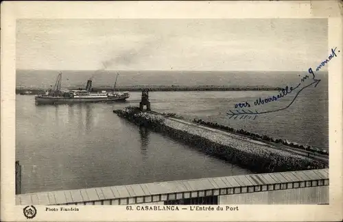 Ak Casablanca Marokko, L'Entrée du Port