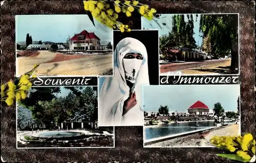 Ak Imouzzer Marokko, Fontaine, Straßenpartie