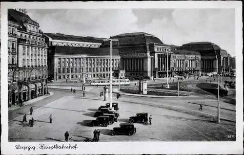 Ak Leipzig in Sachsen, Hauptbahnhof, Außenansicht